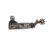 Black Steel with Silver Floral Spur