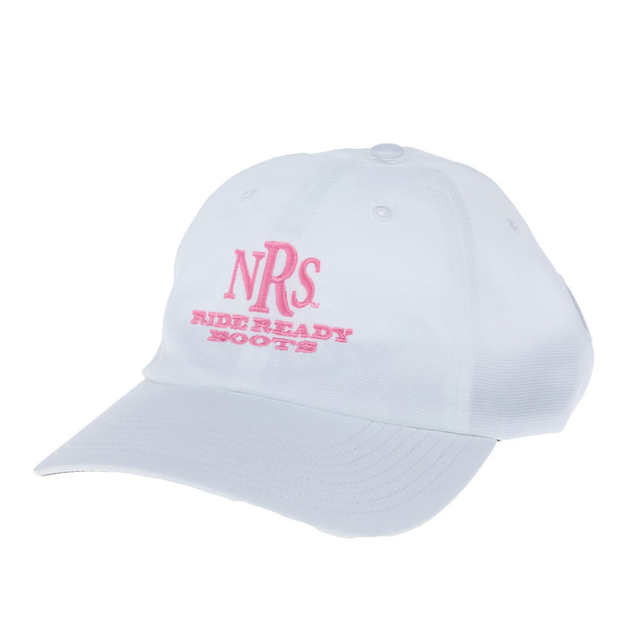 Ride Ready White Solid Cap with Pink Lettering