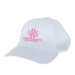 Ride Ready White Solid Cap with Pink Lettering