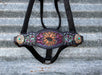 Pink Purple Turquoise Floral Crystal Bronc Noseband Nylon Halter