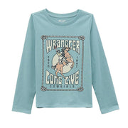 Girl's Long Sleeve Blue Western Tee Shirt