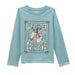 Girl's Long Sleeve Blue Western Tee Shirt