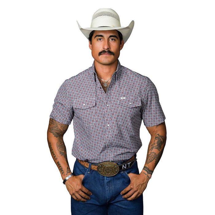 Men's Colton Red Short Sleeve Snap Shirt