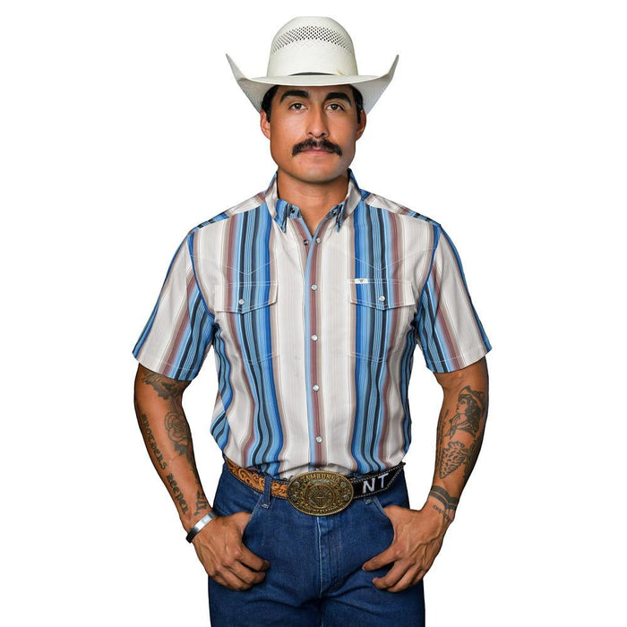 Men's Cream Harrison Short Sleeve Snap Shirt