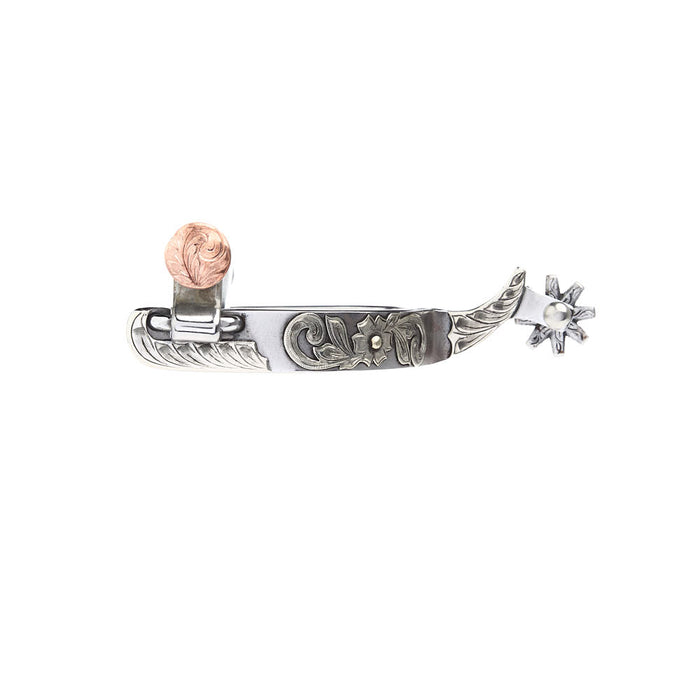 3/4in Silver Floral Western Spurs