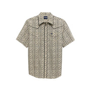 Men's Ecru Vintage Floral Snap Shirt