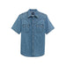 Men's Light Wash Denim Snap Shirt
