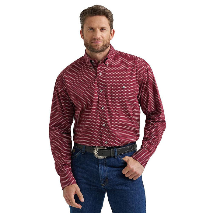 Men's George Strait Wine Printed Shirt