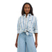 Women's Blue Stripe Boyfriend Shirt