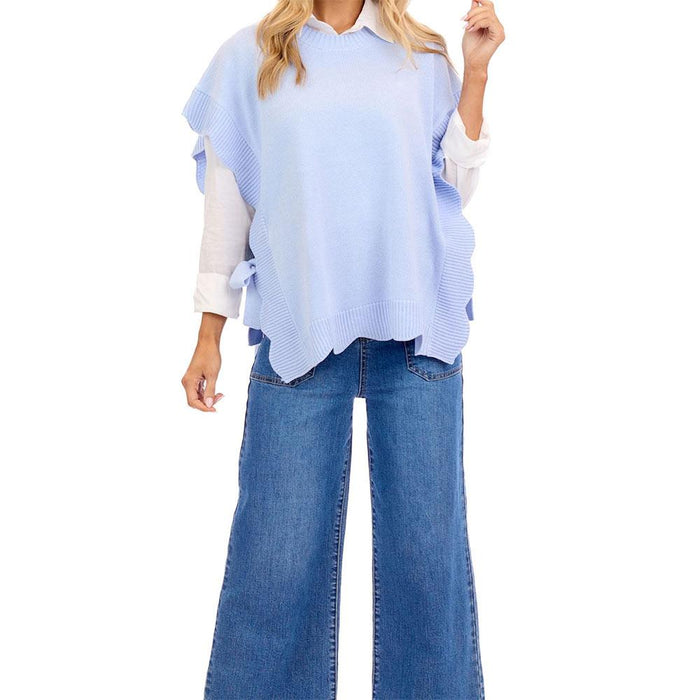 Women's Rigsby Blue Scallop Sweater