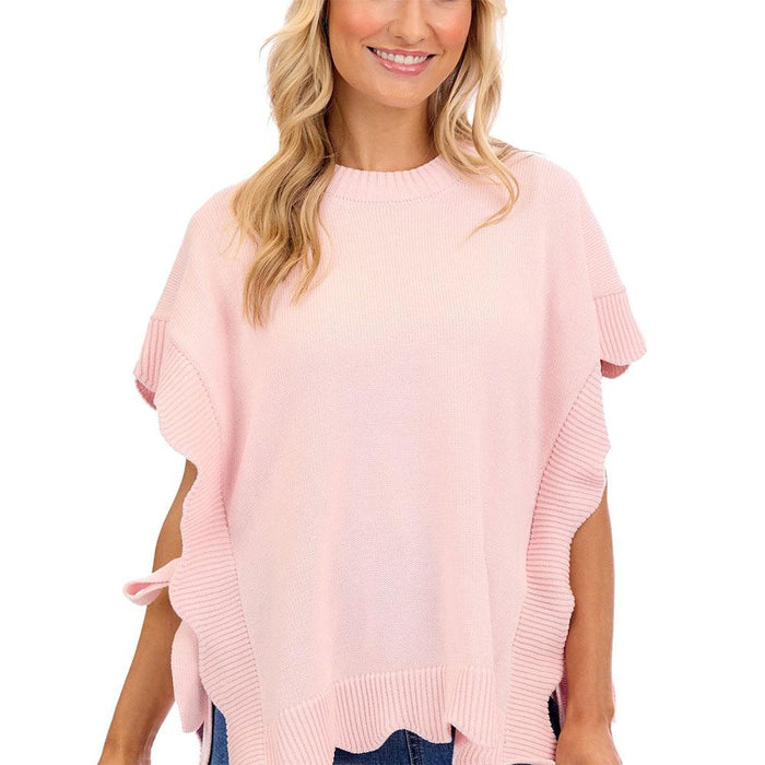 Women's Rigsby Pink Scallop Sweater
