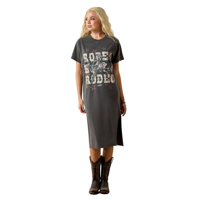 Women's Star Spangled Rodeo Charcoal Tee Shirt Dress