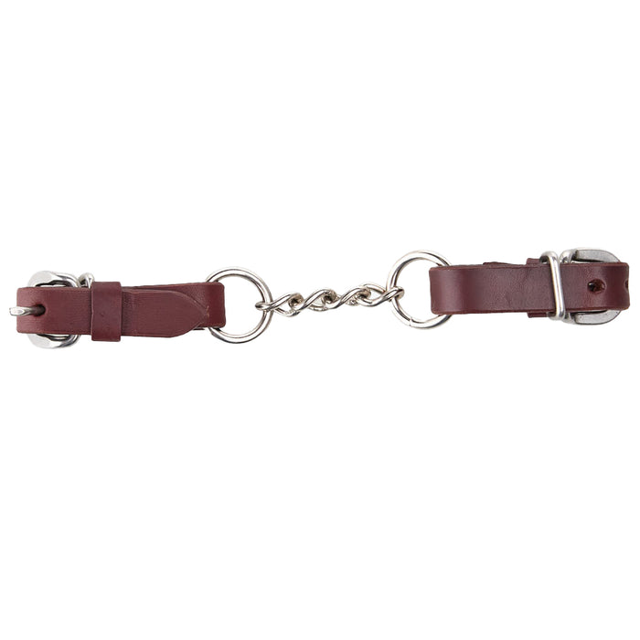 5/8 Inch Latigo Leather Heavy Duty Single Link Curb Chain