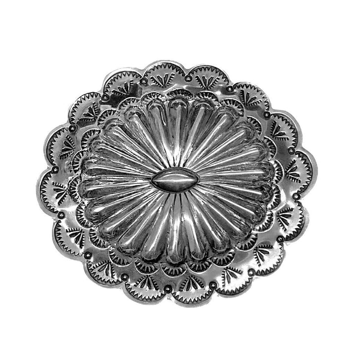Silver Round Concho Belt Buckle