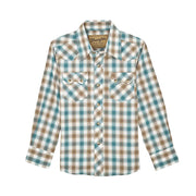 Boy's Brown & Turquoise Plaid Shirt