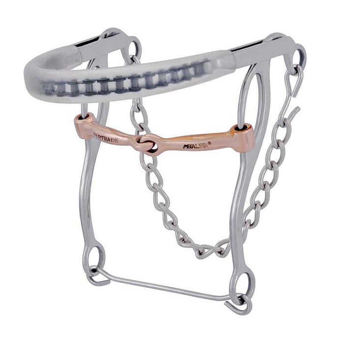 Plastic Nose Cover Combo Hackamore with Copper Snaffle Bit