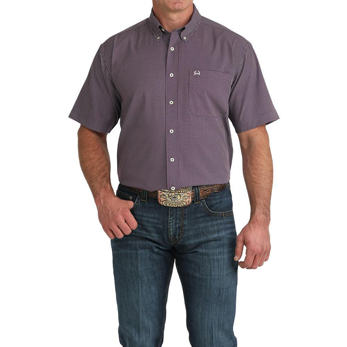 Men's Purple Print Short Sleeve ArenaFlex Shirt