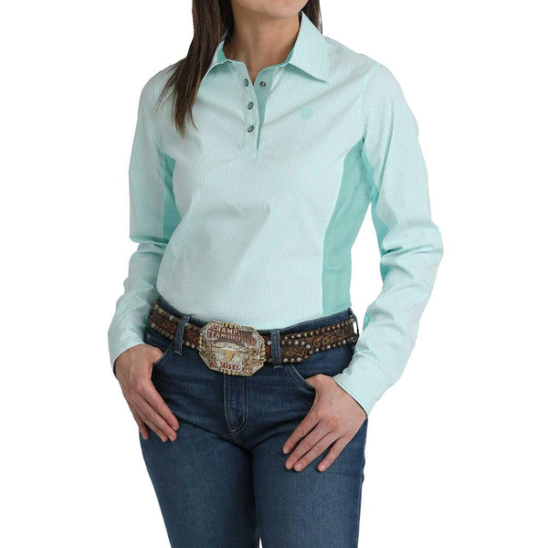 Cinch Women's Light Blue Hybrid Snap Shirt