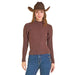 Women's Brown Cable Knit Sweater