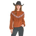 Women's Camel Sweater with Fringe