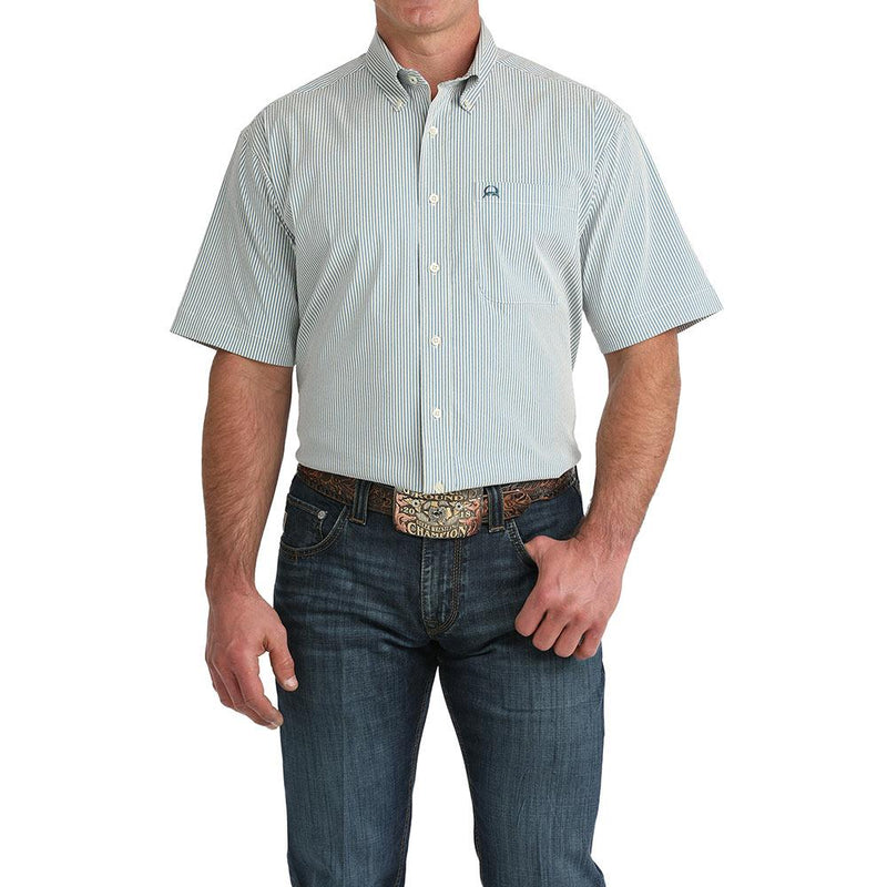 Men's Blue Stripe ArenaFlex Short Sleeve Shirt