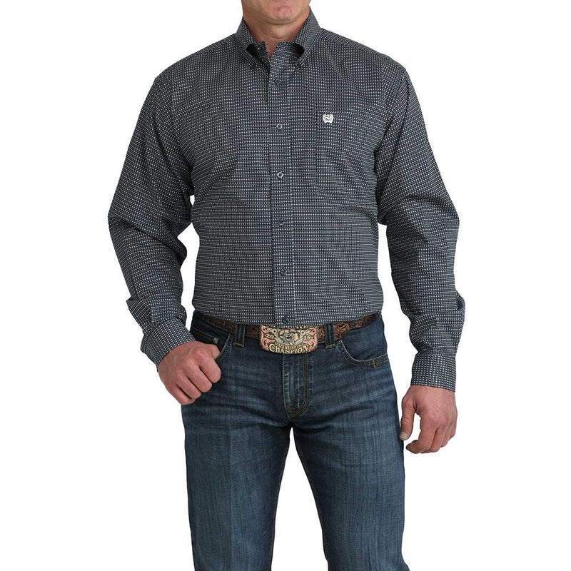 Men's Navy Small Print Shirt