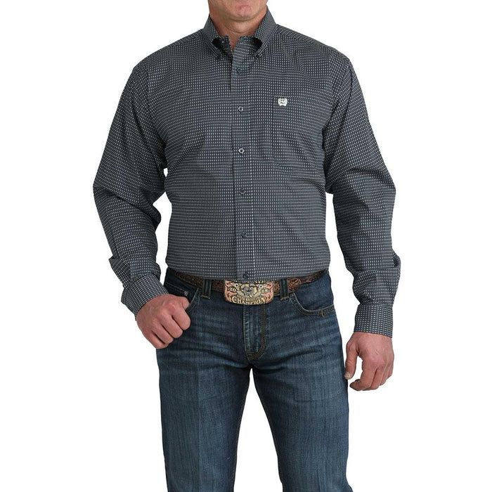 Men's Navy Small Print Shirt