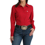 Women's Solid Pink Long Sleeve Shirt