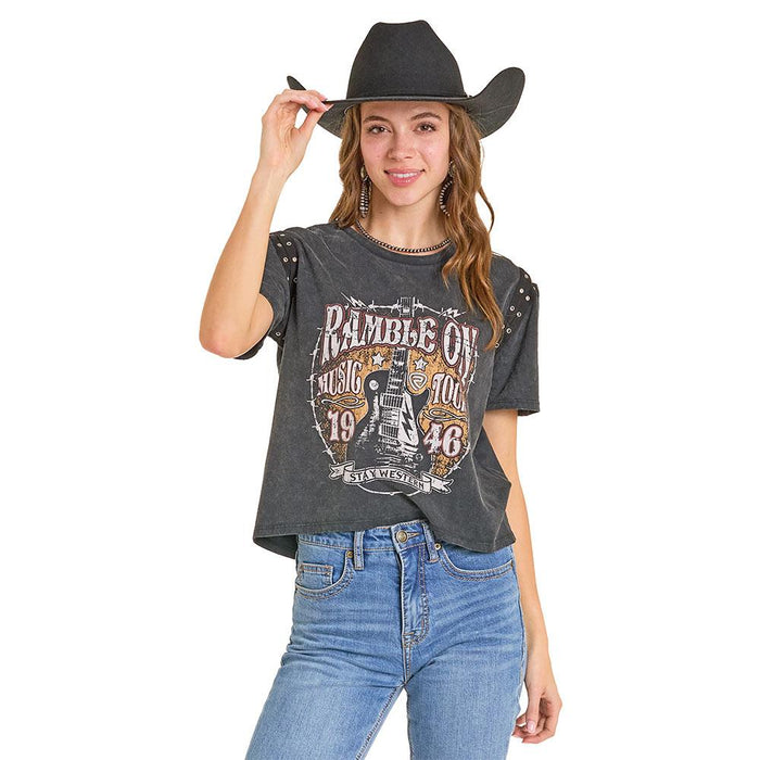 Women's Black Ramble On Tee Shirt