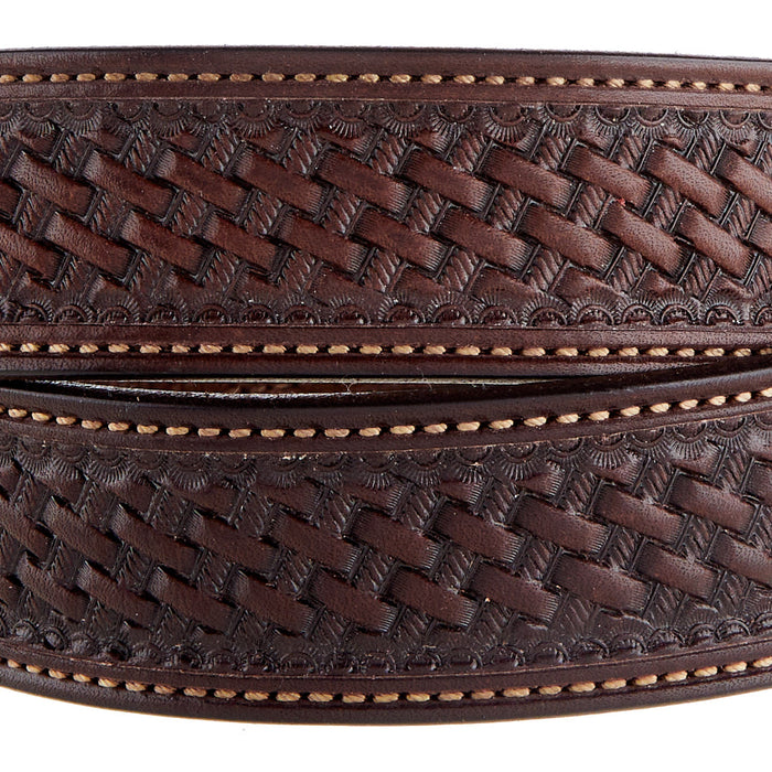 Texas Saddlery Chocolate Basket Stamp Belt