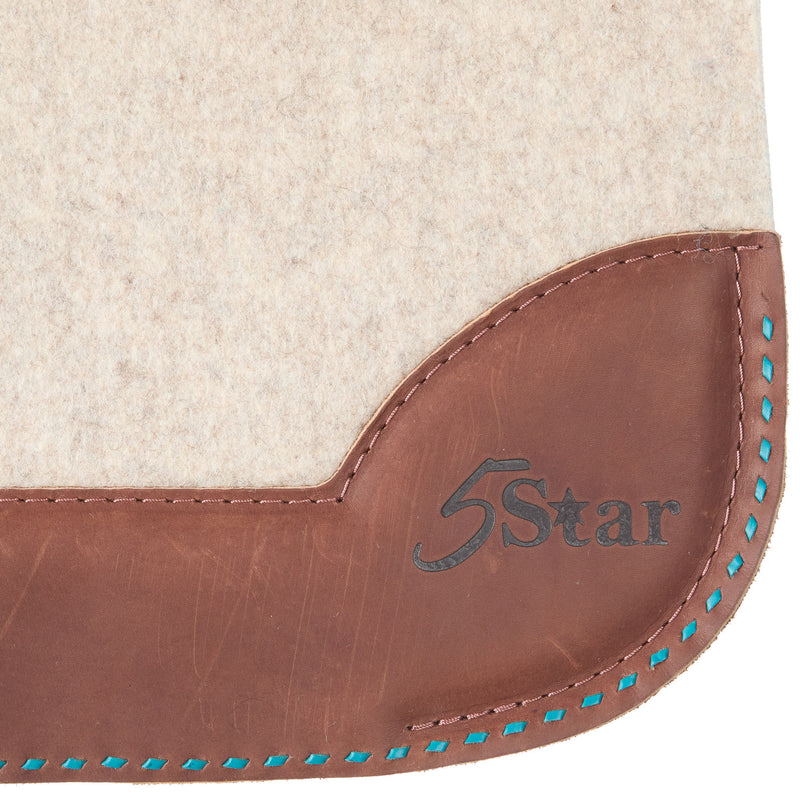 5 Star Equine Products Supplies Inc. 1in. 30x30 All Around Turquoise Buckstitch Felt Saddle Pad