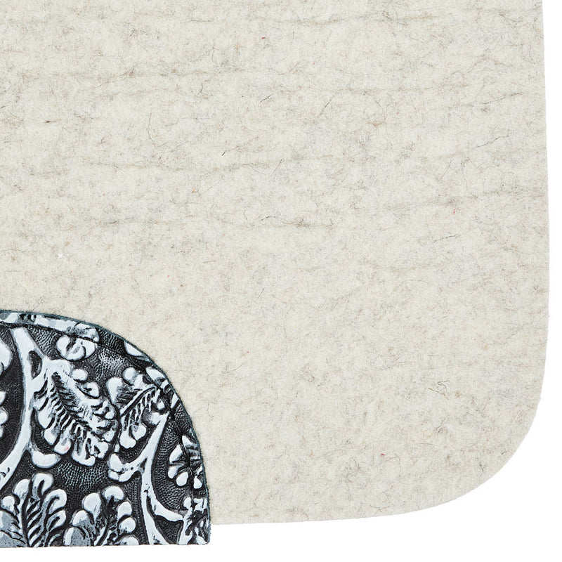 5 Star Equine Products Supplies Inc. 3/4in Barrel Racer Black Cowboy Tool Natural Felt Saddle Pad