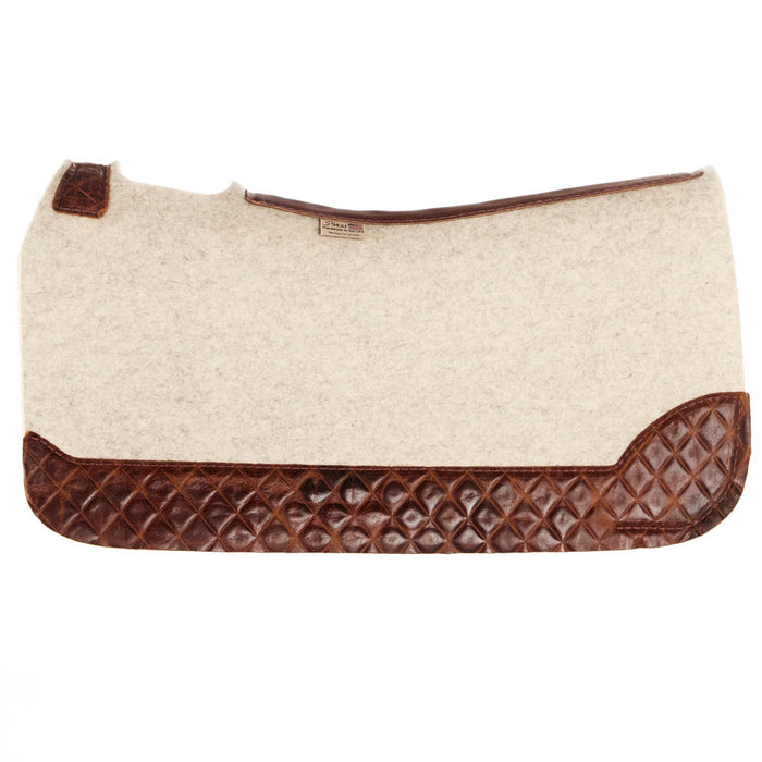 5 Star Equine Products Supplies Inc. 1in Roper Carmel Diamond Natural Felt Saddle Pad