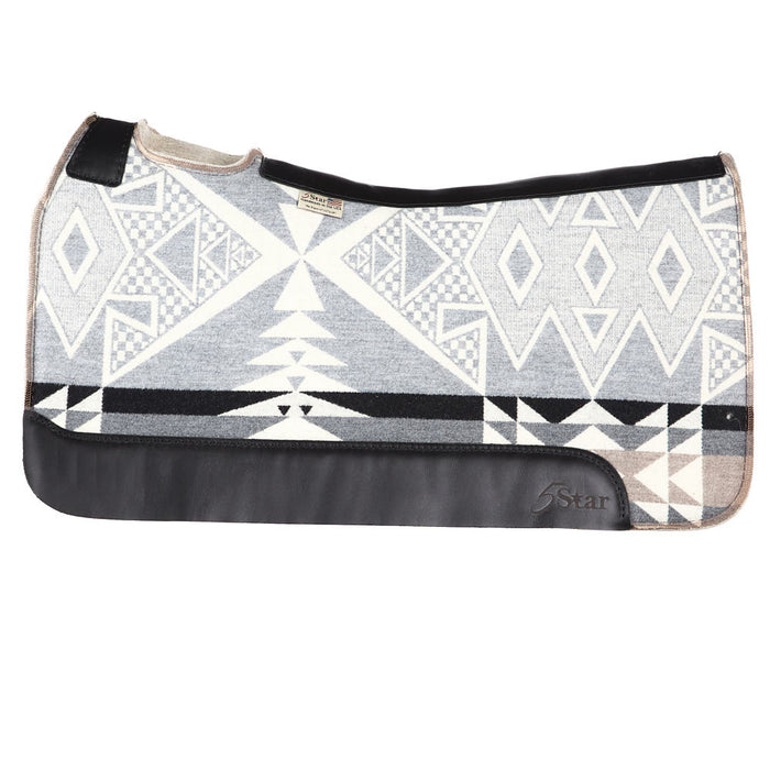 5 Star Equine Products Supplies Inc. 1in Natural Roper Black and White Aztec Felt Saddle Pad