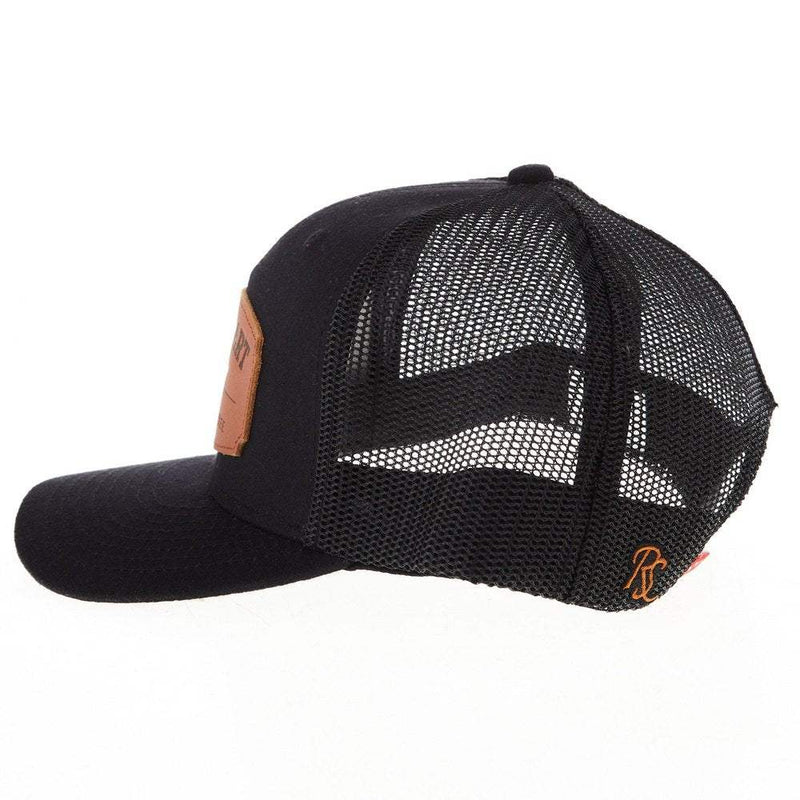Ropesmart Black Solo Steer Oval Leather Patch Cap