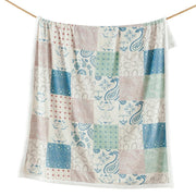 Patchwork Paisley Campfire Sherpa Throw Blanket