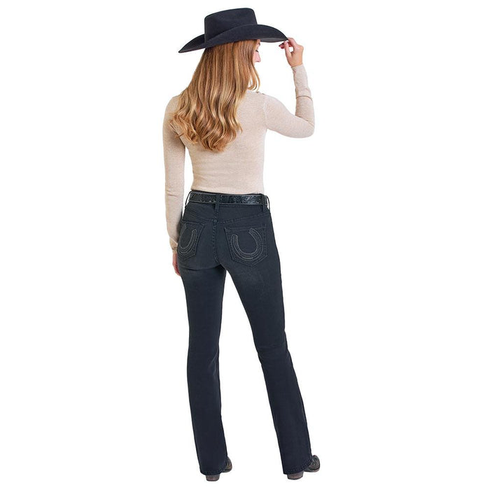 Women's Horseshoe Pocket Black Jean