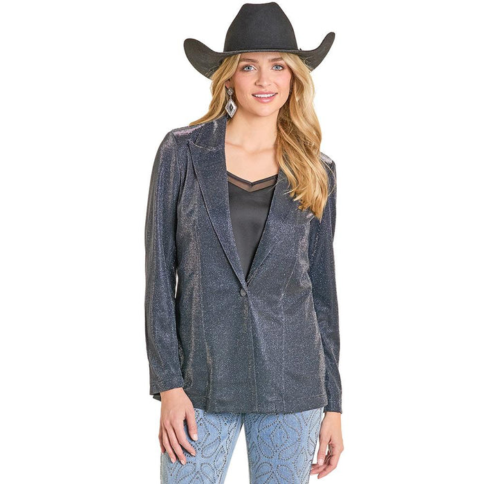 Women's Black Iridescent Blazer