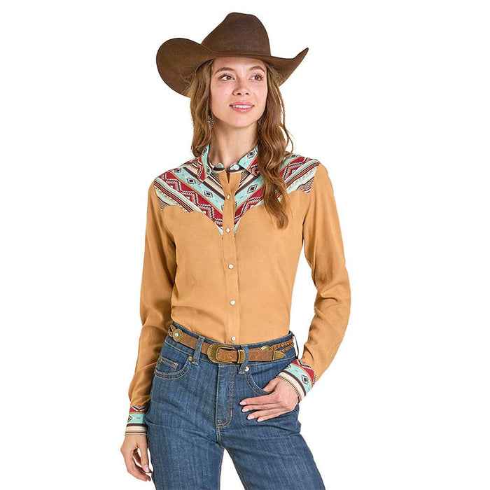 Women's Tan Jacquard Shirt