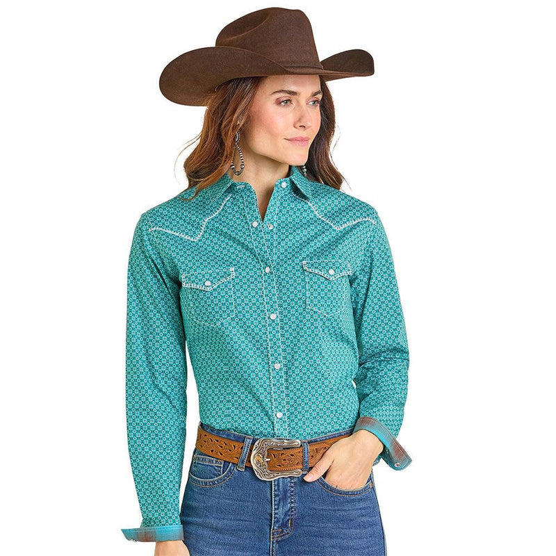 Women's Turquoise Snap Shirt