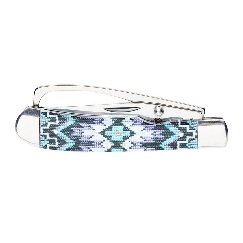 Circle SH Cutlery Hoof Pick Serrated 4 1/4In Purple Aztec Knife