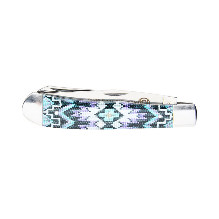 Circle SH Cutlery 4 1/4In Purple Aztec Trapper Knife