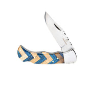 Circle SH Cutlery Blue & Brown Lockback Knife