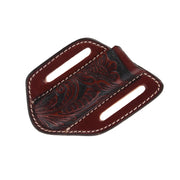 Circle SH Cutlery Trapper Knife Sheath Black Flower Stamp