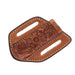 Circle SH Cutlery Trapper Knife Sheath Tan Black Flower Inlay