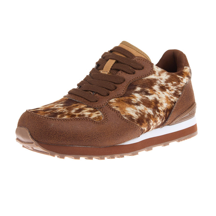 Women`s Giddy Up Brown Hair on Hide Sneaker