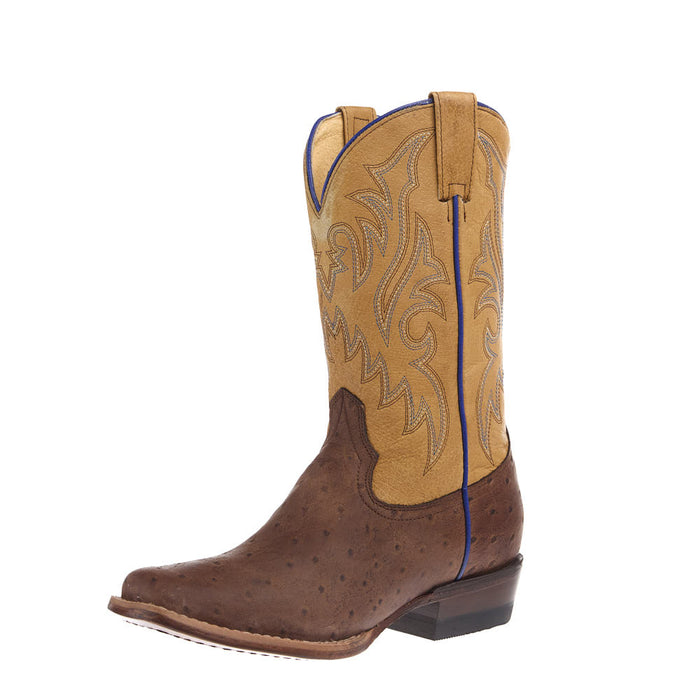 Youth Quill Waxy Brown with Tan Leather Shaft Cutter Toe Boot