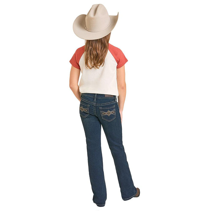 Girl's Pleather Embroidered Jean