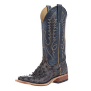Men's Nicotine Full Quill Ostrich Vamp 13in Blue Top Boot
