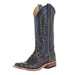 Men's Nicotine Full Quill Ostrich Vamp 13in Blue Top Boot